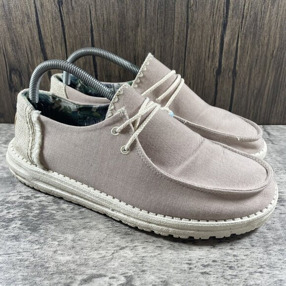 Hey Dude Shoes - Hey Dude Wendy Boho Slip On Lace Shoes Size 10 Natural Collection Rose